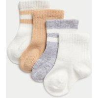 4pk Cotton Rich Striped Baby Socks (0-3 Yrs)