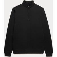 M&S Senior Zip Neck Sweatshirt (10-16 Yrs) Black