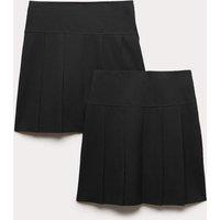 M&S 2 Pack Girls' Pleated School Skirts (2-18 Yrs) Black