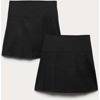 M&S 2 Pack Girls' Pleated School Skirts (2-18 Yrs) Black