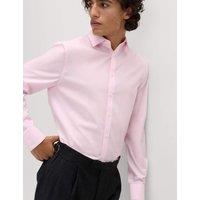 M&S Regular Fit Easy Iron Cotton Blend Shirt Pink