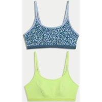 2pk Cotton Blend Crop Top First Bras