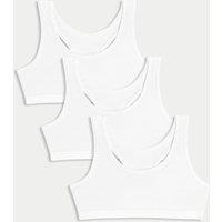 3pk Cotton with Stretch Racer Crop Tops (6-16 Yrs)