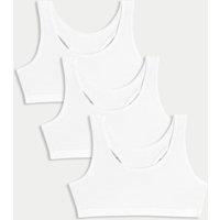 3pk Cotton with Stretch Racer Crop Tops (6-16 Yrs)