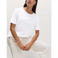 M&S Cotton Modal Relaxed T-Shirt Soft White