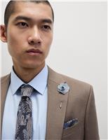 4pc Regular Fit Easy Iron Shirt and Tie Set