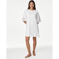 Pure Cotton Broderie Trim Nightdress