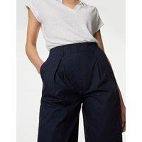 Pure Cotton Pull On Straight Leg Trousers