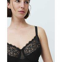 M&S Amelia Lace Wired Minimiser Bra C-H Black