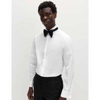 M&S Regular Fit Cotton Blend Dress Shirt White