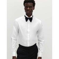 M&S Slim Fit Cotton Blend Dress Shirt White
