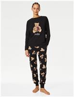 Spencer Bear Personalised Women's Spencer Bear Pyjama Set Carbon