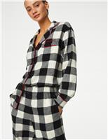 M&S Personalised Women's Mono Check Pyjama Set Black Mix