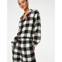 M&S Personalised Women's Mono Check Pyjama Set Black Mix