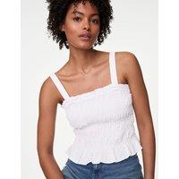 Linen Rich Square Neck Smocked Cami Top