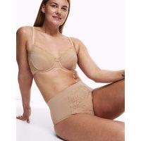 M&S 3pk Cotton Rich Lace Brazilian Stoma Knickers Cyclamen