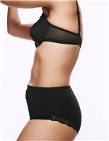 3pk Cotton Rich Lace Brazilian Stoma Knickers