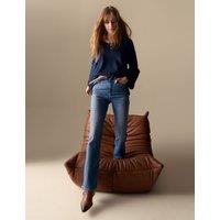 Cotton Rich High Waisted Flared Jeans