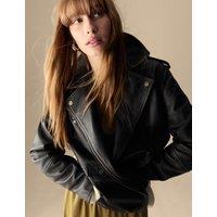 Leather Longline Girlfriend Biker Jacket