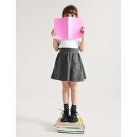 M&S Girls' Cotton Rich Skater School Skirt (2-14 Yrs) Grey
