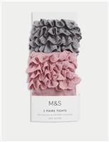 2pk Cotton Rich Frilly Tights (0-24 Mths)