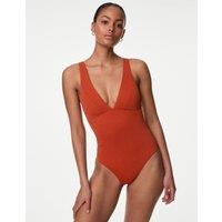 Textured Padded Plunge Swimsuit