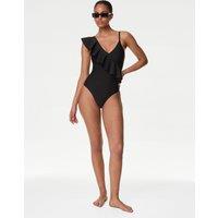 Neoprene Padded Frill Plunge Swimsuit