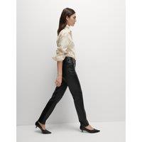 Faux Leather Straight Leg Trousers