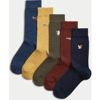 5pk Cool & Fresh Woodland Cotton Rich Socks