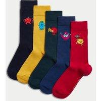 5pk Cotton Rich Mr Men Socks