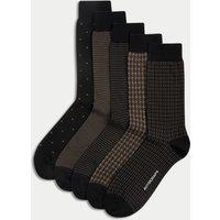 5pk Assorted Modal Pima Cotton Blend Socks