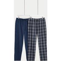 2pk Pure Cotton Pyjama Bottoms