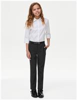 Girls Skinny Leg Belted School Trousers (2-18 Yrs)