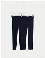 M&S 2 Pack Adaptive Cotton Rich Leggings (2-16 Yrs) Navy