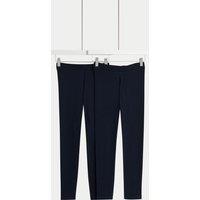 M&S 2 Pack Adaptive Cotton Rich Leggings (2-16 Yrs) Navy