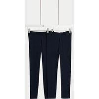 M&S 2 Pack Adaptive Cotton Rich Leggings (2-16 Yrs) Navy