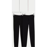 M&S 2 Pack Adaptive Cotton Rich Leggings (2-16 Yrs) Black