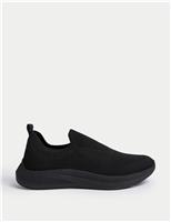 M&S Knitted Slip On Trainers Navy Mix