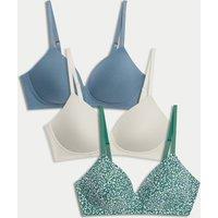 3pk Cotton Non Wired Full Cup T-Shirt Bra A-E