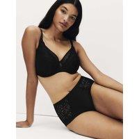 M&S Amelia Lace Natural Lift Wired Full Cup Bra (F+) Black