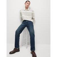 Straight Fit Vintage Wash Stretch Jeans