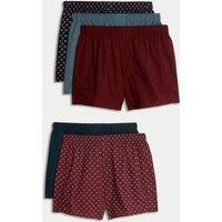 5pk Pure Cotton Foulard Woven Boxers