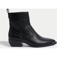 Cowboy Block Heel Ankle Boots