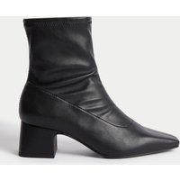 Block Heel Chisel Toe Ankle Boots