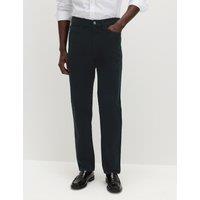 M&S Straight Fit Italian Moleskin 5 Pocket Trousers Dark Navy