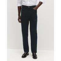 M&S Straight Fit Italian Moleskin 5 Pocket Trousers Dark Navy