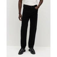 M&S Straight Fit Italian Moleskin 5 Pocket Trousers Black