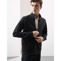 Cotton Rich Zip Up Funnel Neck Jacket