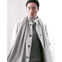 Wool Blend Funnel Neck Coat