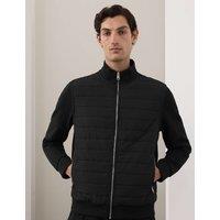Autograph Cotton Rich Zip Up Quilted Jacket Black